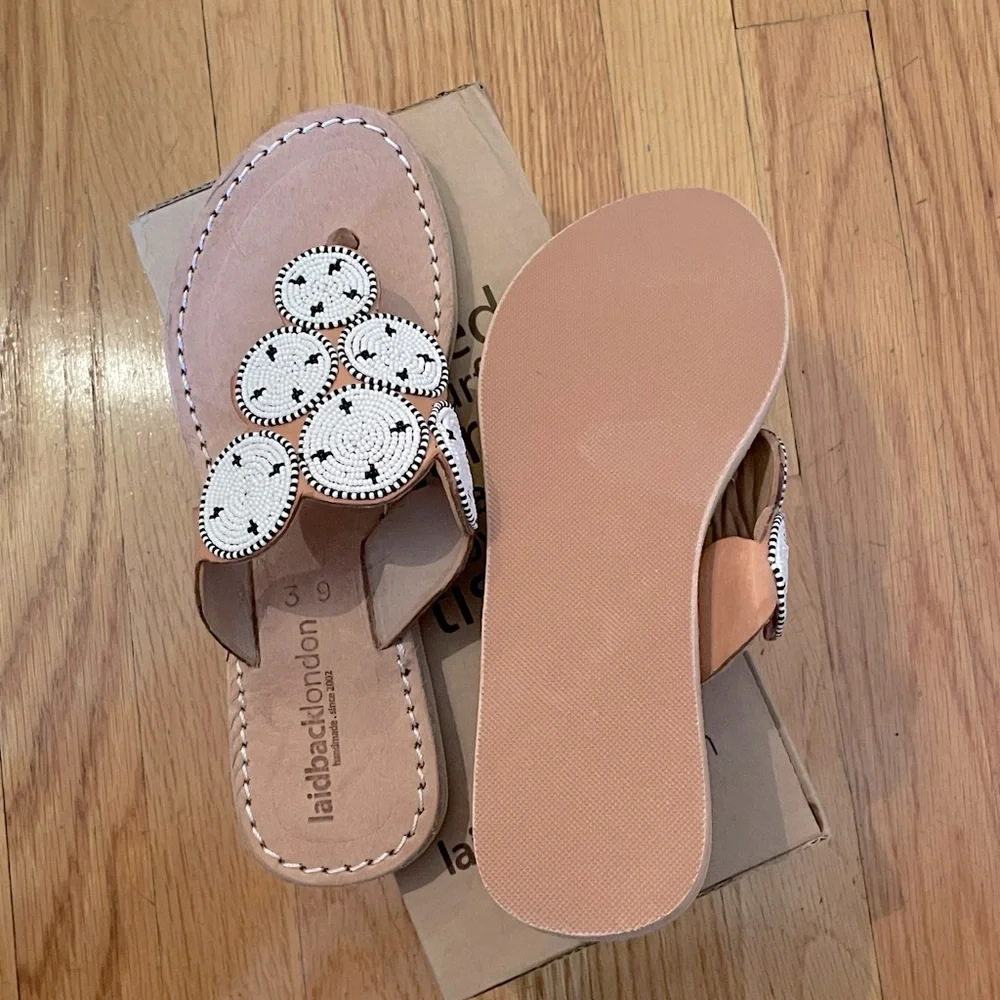 LAIDBACK LONDON Pemba White Sandals - Sizes 38 (US 7) & Size 39 (US 8) New - Picture 5 of 8